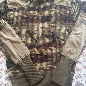 Camo Knit Sweater with Elbow Patches 90s Osman’s pullover